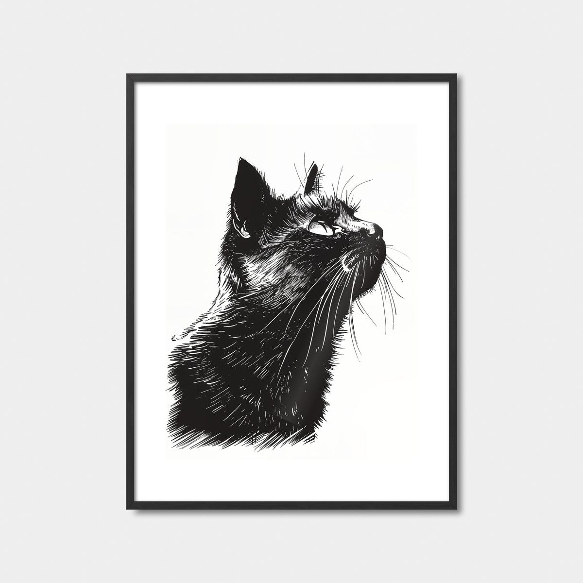 Detailed Cat Sketch Art Print Feature Image