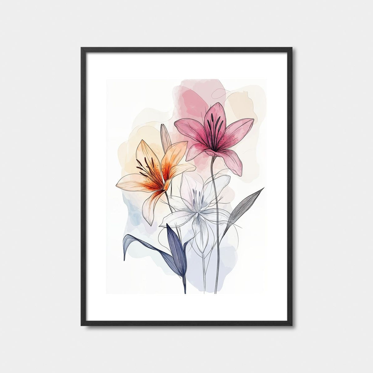 Elegant Lily Bouquet Art Print Feature Image