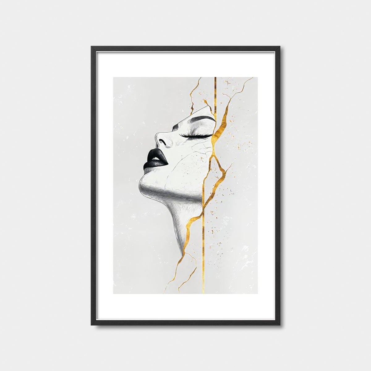 Golden Cracks Portrait Art Print Feature Image
