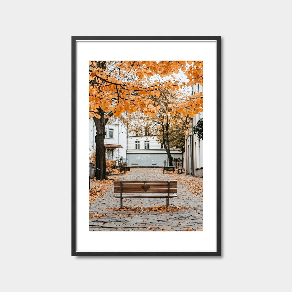 Heart Bench In Autumn Art Print Feature Image