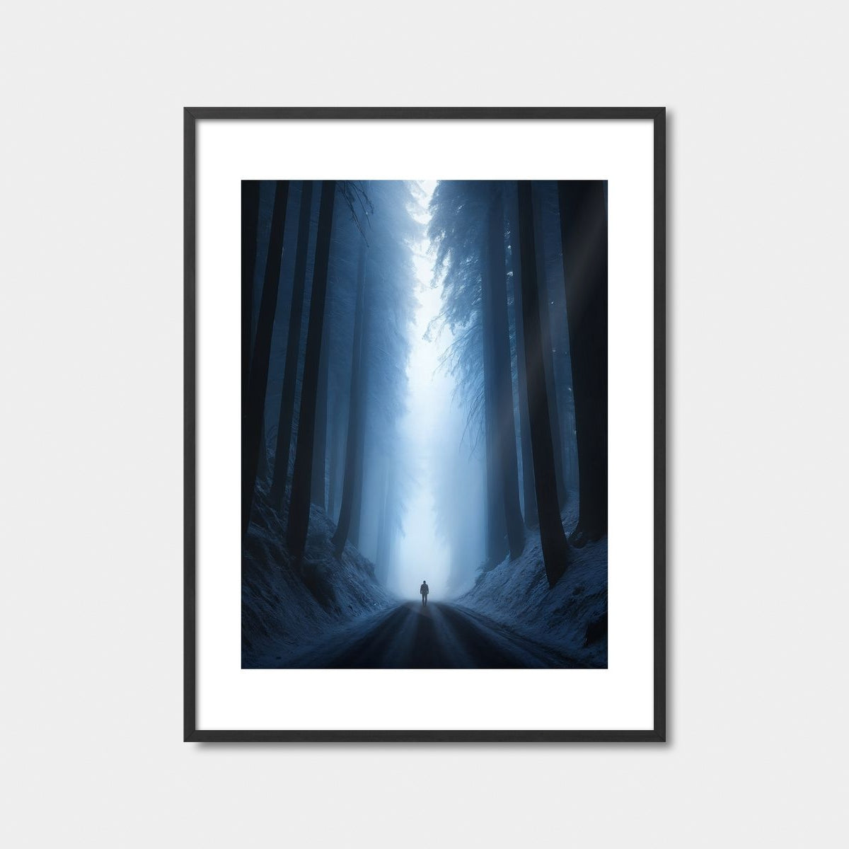 Lone Figure In Mist Art Print Feature Image
