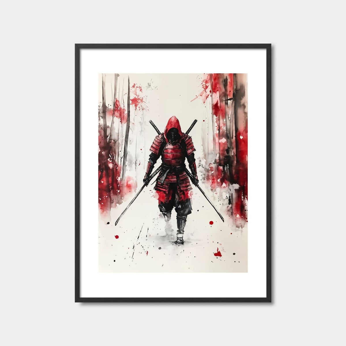 Red Samurai Warrior Art Print Feature Image