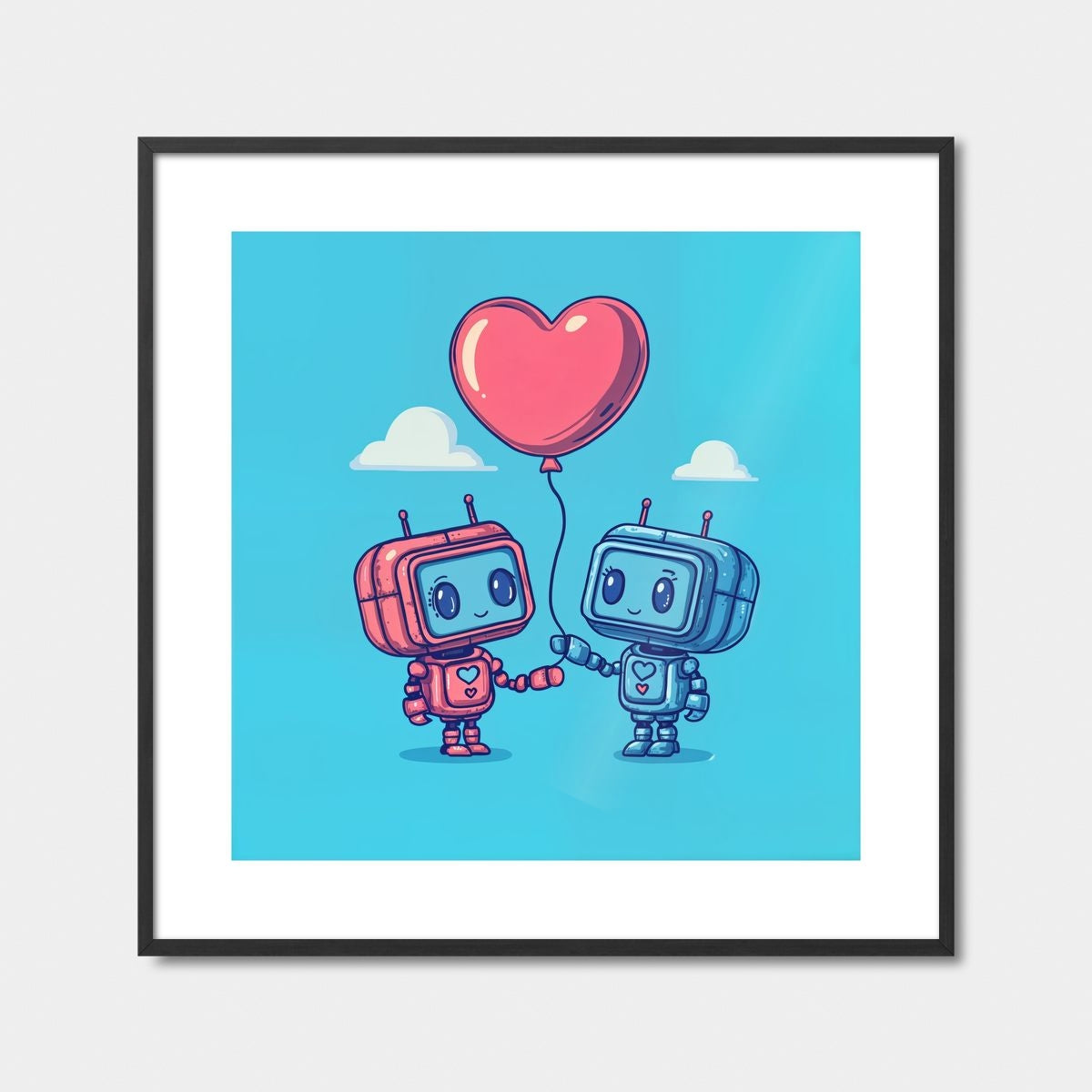 Robot Love Illustration Art Print Feature Image