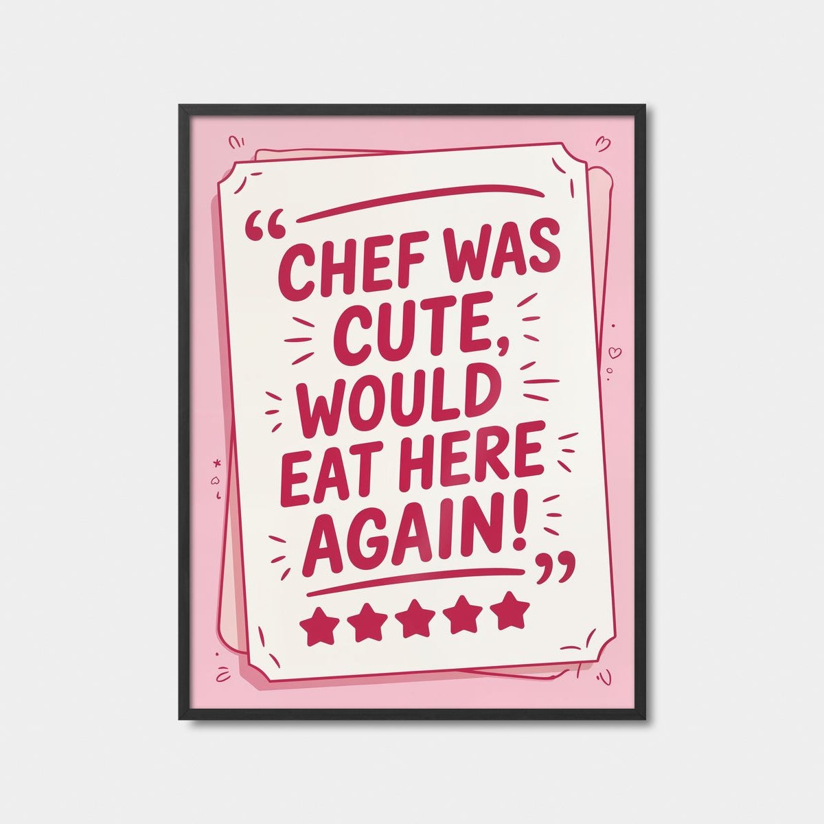 Chef Was Cute Review Art Print Feature Image