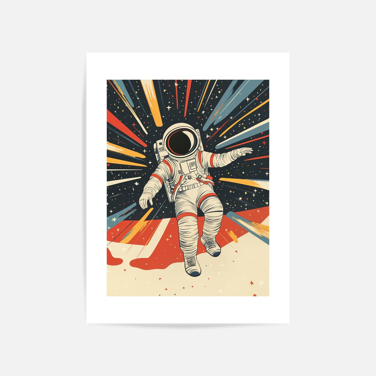 Cosmic Space Explorer Art Print Unframed