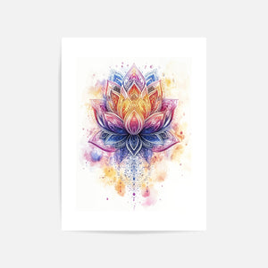 Detailed Floral Mandala Art Print Unframed