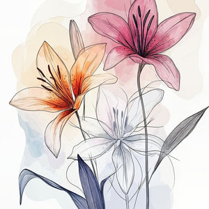Elegant Lily Bouquet Art Print Close-up