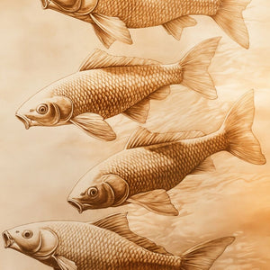 Fish Swimming Upstream Art Print Close-up