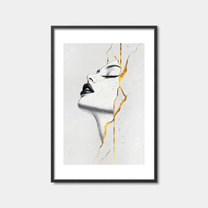 Golden Cracks Portrait Art Print Feature Image