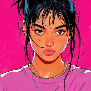 Intense Gaze Portrait Art Print Close-up