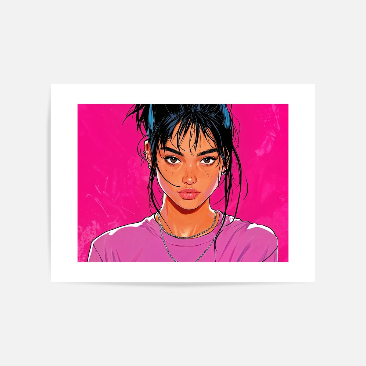 Intense Gaze Portrait Art Print Unframed