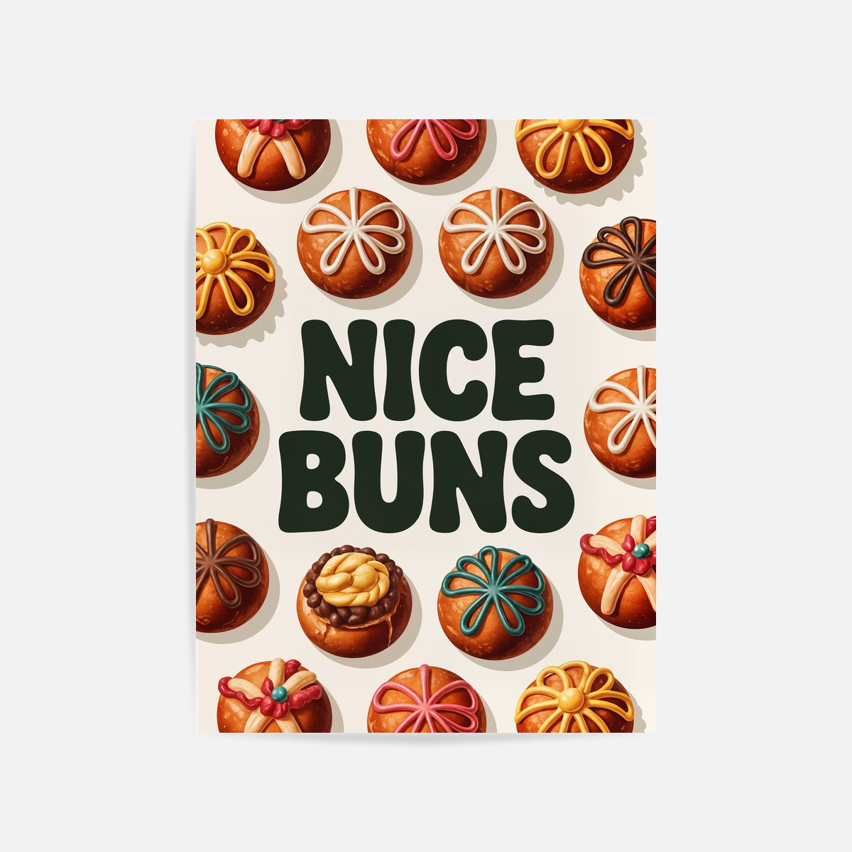 Nice Buns Pastry Delight Art Print Unframed