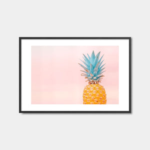 Pink Sky Blue Pineapple Art Print Feature Image