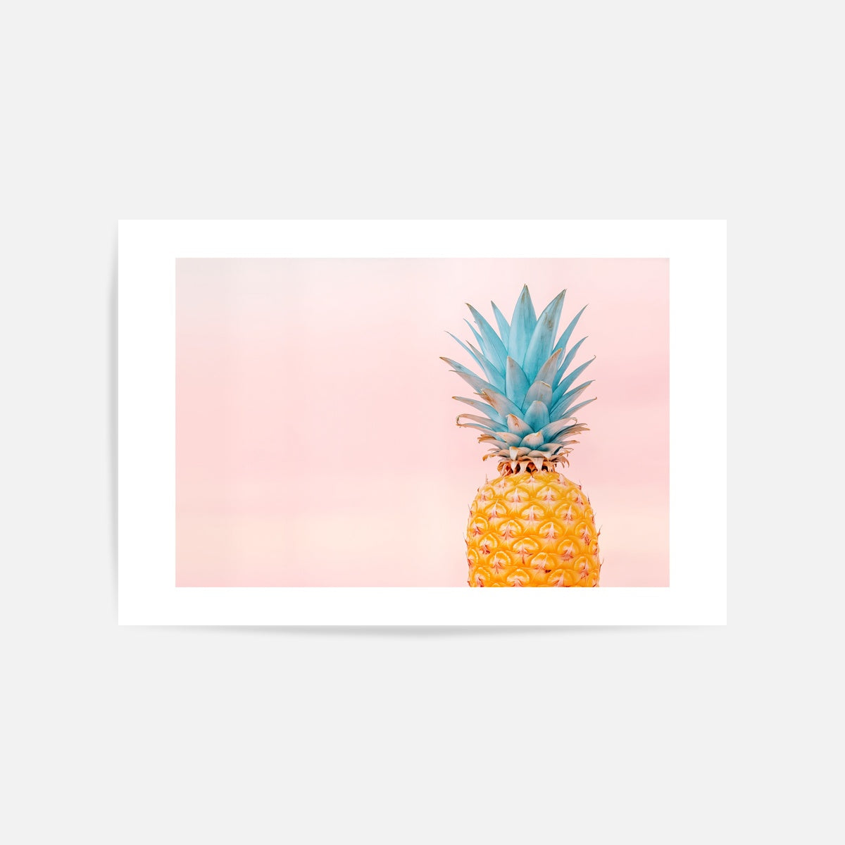 Pink Sky Blue Pineapple Art Print Unframed