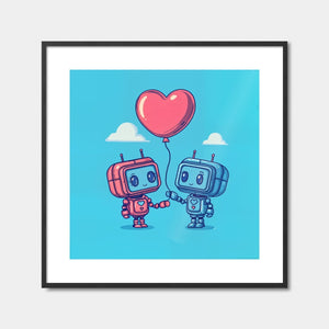 Robot Love Illustration Art Print Feature Image
