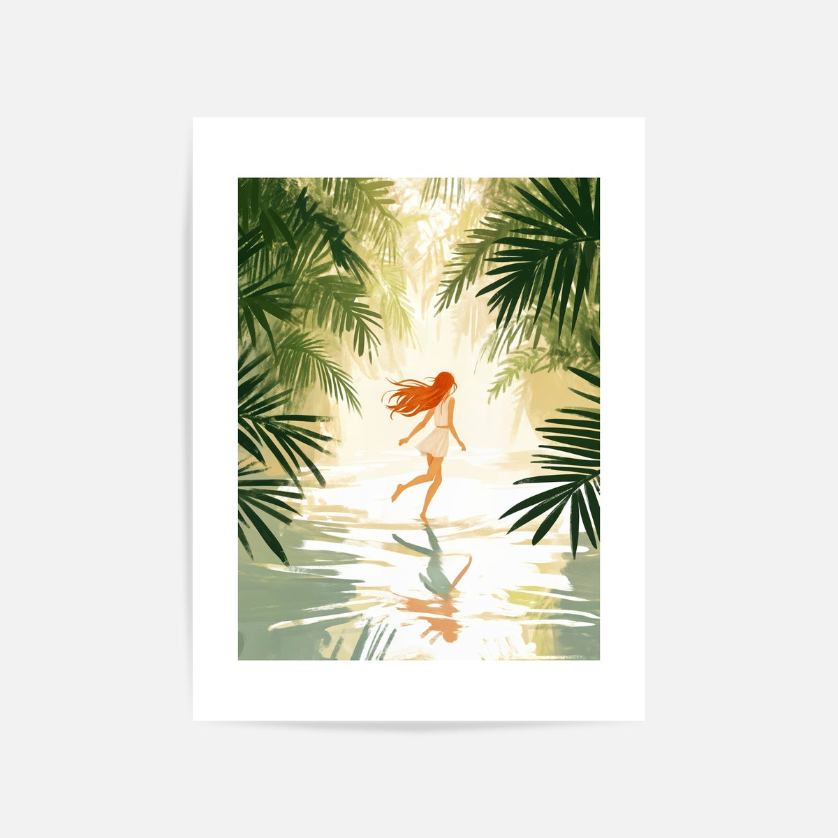 Tropical Reflections Art Print Unframed