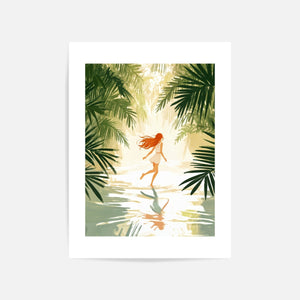 Tropical Reflections Art Print Unframed